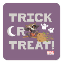 Rocket & Groot Trick or Treat Square Sticker