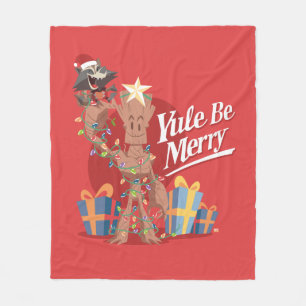 Rocket & Groot "Yule Be Merry" Fleece Blanket