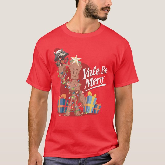 Rocket & Groot "Yule Be Merry" T-Shirt (Front)