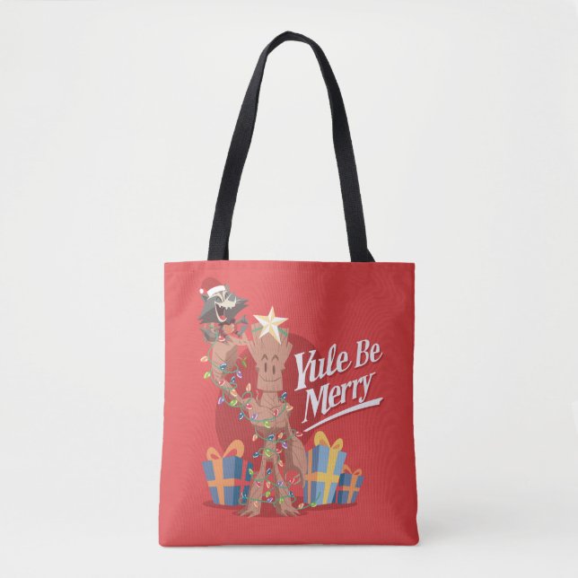 Rocket & Groot "Yule Be Merry" Tote Bag (Front)