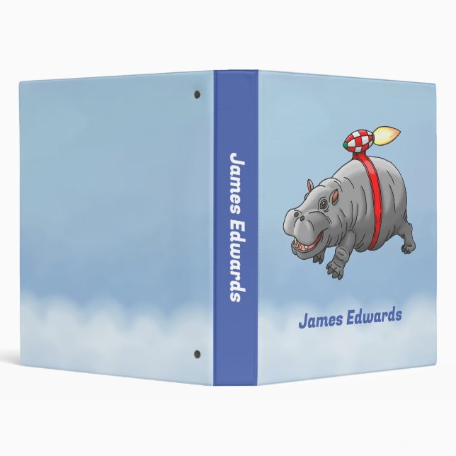 Rocket Hippo 3 Ring Binder (Background)