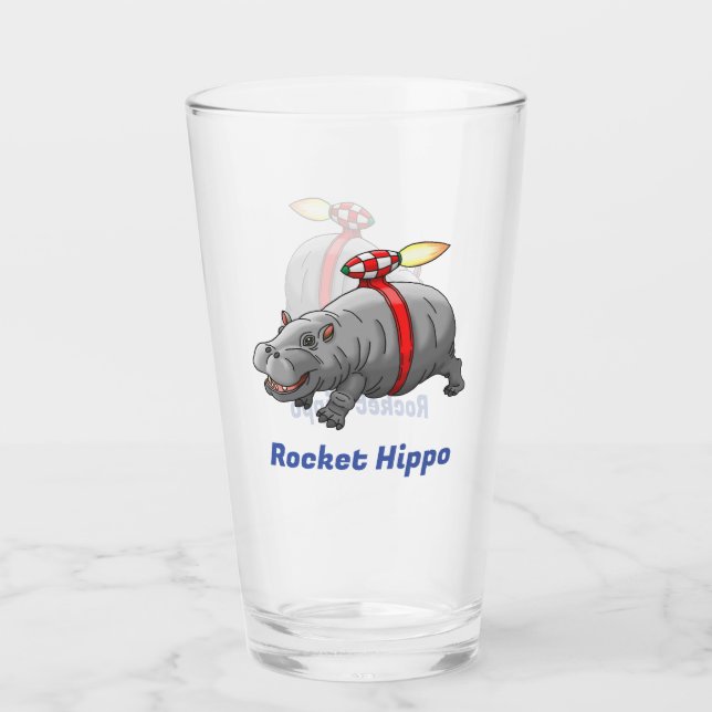 Rocket Hippo Glass (Front)