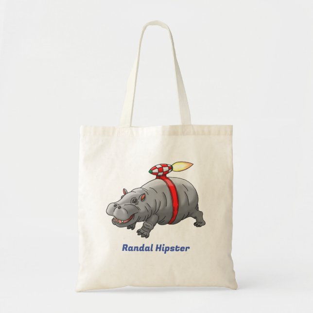 Rocket Hippo Tote Bag (Front)