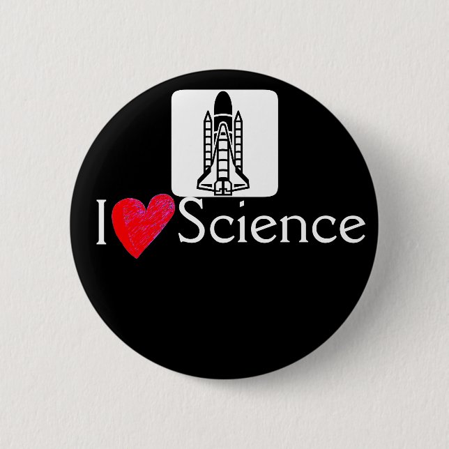 Rocket I love science Button (Front)