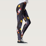Rocket in Space  Leggings<br><div class="desc">Fun and modern colorful Leggins featuring abstract illustrated Rocket in Space with Planets,  Stars,  Milky Way and Stardust.</div>