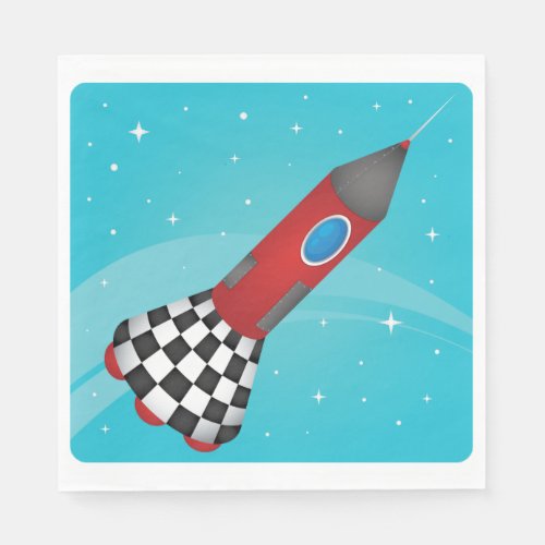 Rocket In Space Paper Napkins