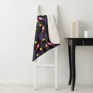 Rocket in Space Sherpa Blanket