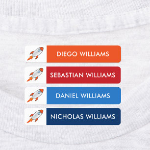 Rocket Kids Name Iron On Clothing Kids' Labels