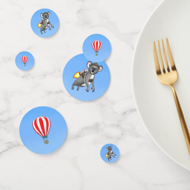 Rocket Koala Birthday Confetti (Group)