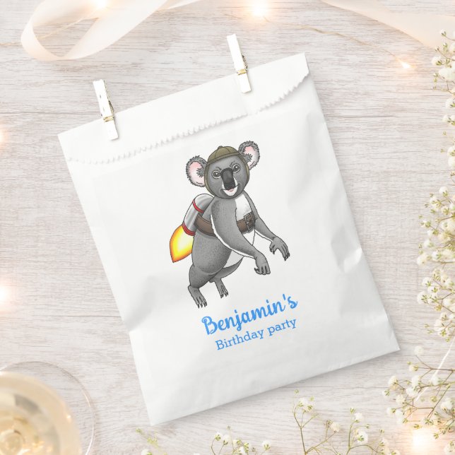 Rocket Koala Favor Bag (Clipped)