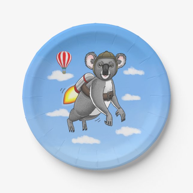 Rocket Koala Paper Plates (Front)