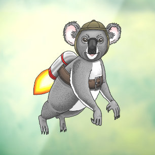 Rocket Koala Window Cling