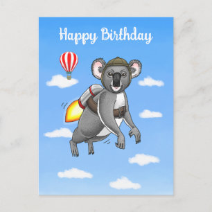 Rocket Koala's Birthday Postcard