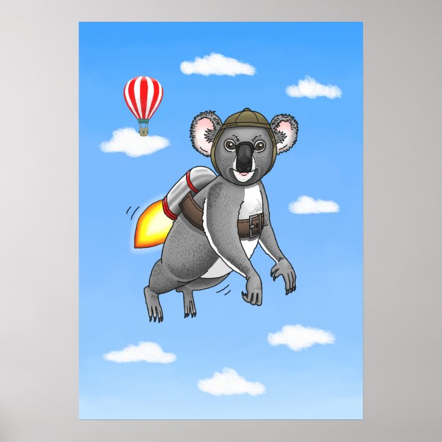 Rocket Koala's jetpack ride Poster (Front)