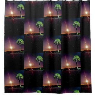 Rocket Launch At Night Shower Curtain