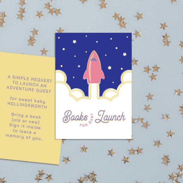 Rocket Launch Books for Baby Pink & Blue Enclosure Card (Creator Uploaded)