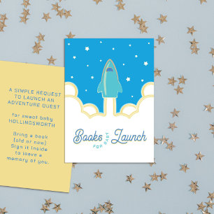 Rocket Launch Books for Baby Teal & Sky Blue Enclosure Card