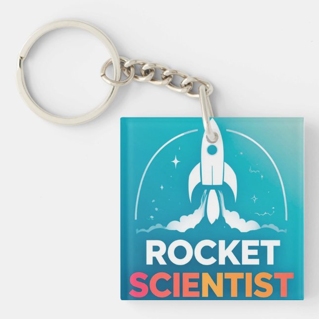 🚀 Rocket Launch Glow 🌈 Vibrant Space Adventure Keychain (Front)