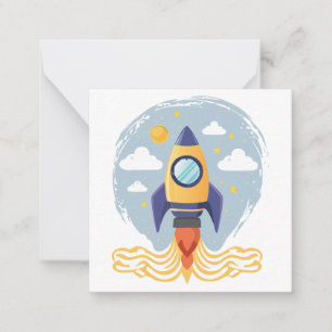 Rocket Launch Note Card