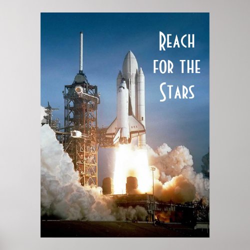 Rocket Launch  Reach for the Stars Poster