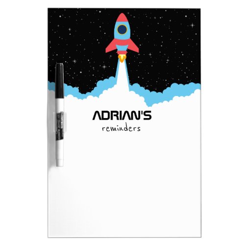 Rocket Launching in Outer Space Dry Erase Board