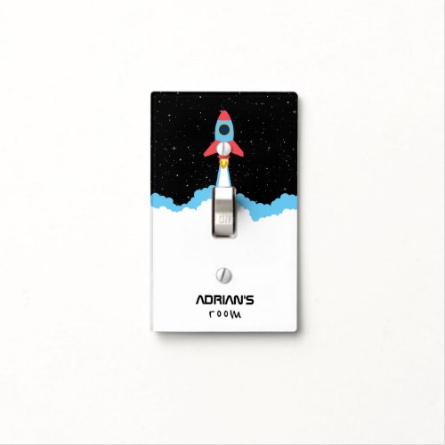 Rocket Launching in Outer Space Kids Light Switch Cover