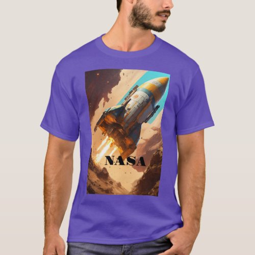 Rocket launching of NASA T_Shirt