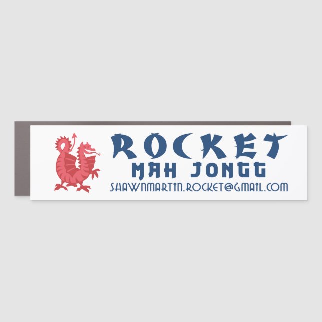 Rocket Mah Jong Bumper Sticker Car Magnet (Front)