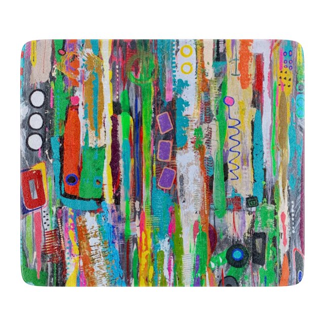 Rocket Man 6 x 7 Deco Glass Cutting Board (Front)