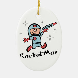 Rocket Man Ceramic Ornament