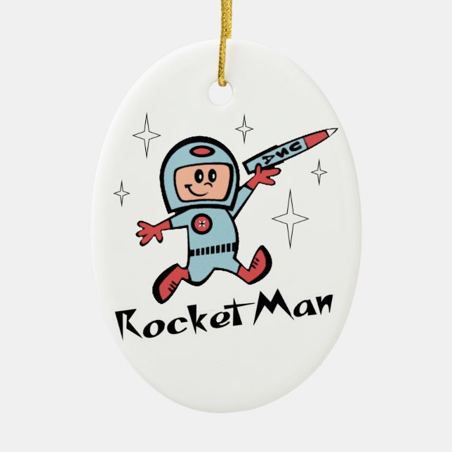 Rocket Man Ceramic Ornament (Front)