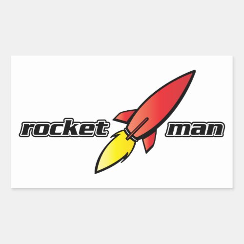 Rocket Man Rectangular Sticker