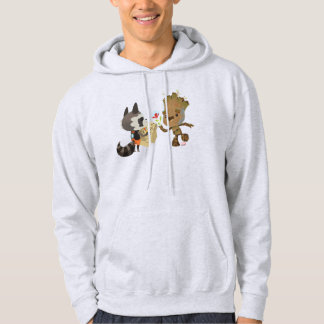 Rocket Observing Groot Grow Flowers Hoodie