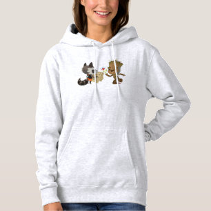 Rocket Observing Groot Grow Flowers Hoodie