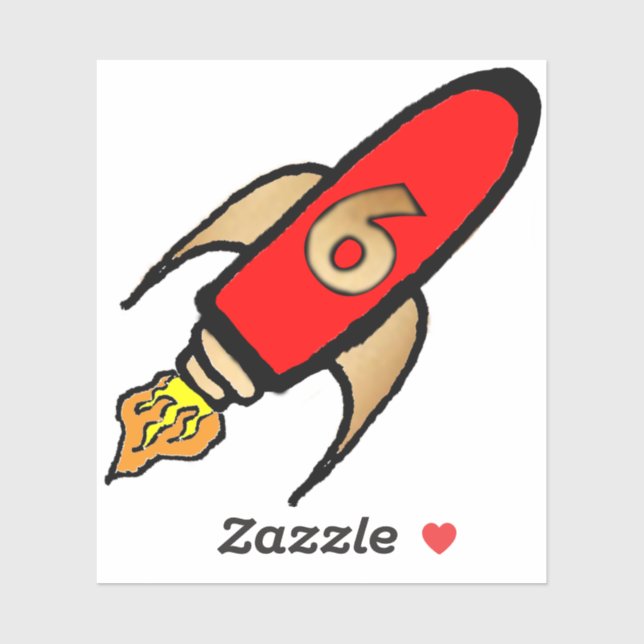 Rocket on clear background sticker (Sheet)