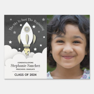 Rocket Outer Space Graduation Photo Yard Sign