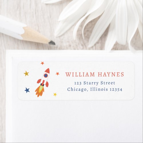 Rocket Outer Space Return Address Label