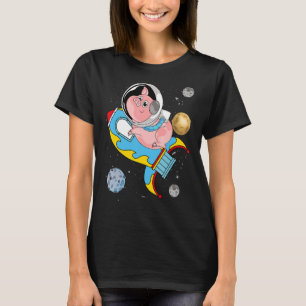 Rocket Outer Space Travel Farm Animal Pig Cute Ast T-Shirt