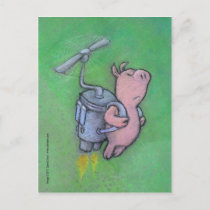 rocket pig postcard