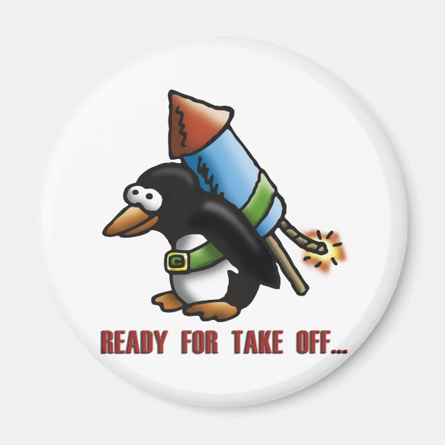 rocket pinguin E Magnet (Front)