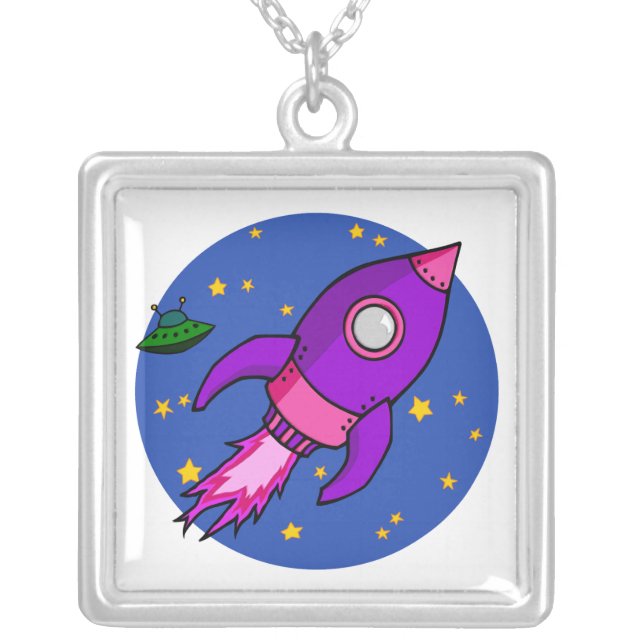Rocket pink purple Necklace (Front)