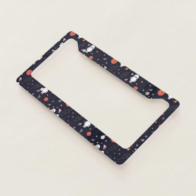 Rocket Planet Star License Plate Frame (3/4)