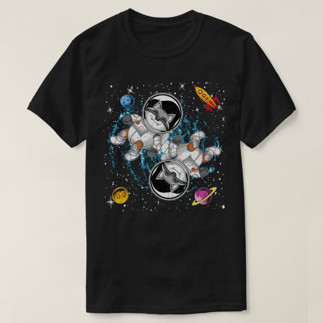 Rocket Planets Astronaut Animal Trash Panda Space  T-Shirt (Design Front)