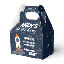 Rocket & Planets Outer Space Birthday Party Favor Boxes