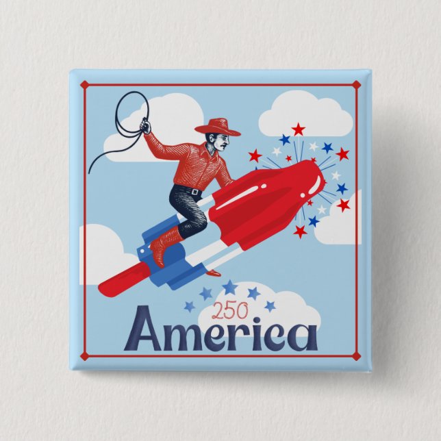 Rocket Pop Cowboy Button (Front)