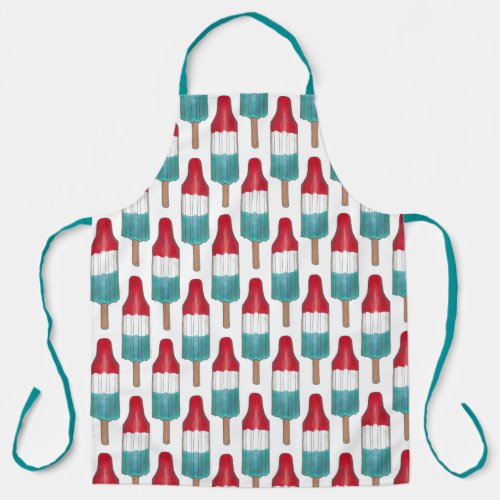 Rocket Pop Popsicle Fireworks July 4th Patriotic Apron