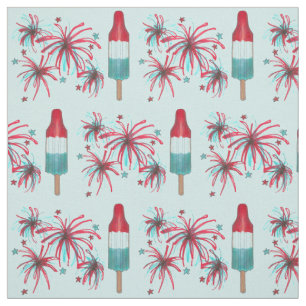 Rocket Pop Popsicle Fireworks July Fourth 4th USA Fabric