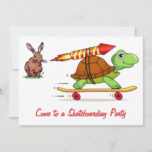 Rocket Propelled Tortoise and Hare Invitation