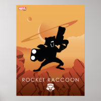 Rocket Raccoon Heroic Silhouette Poster