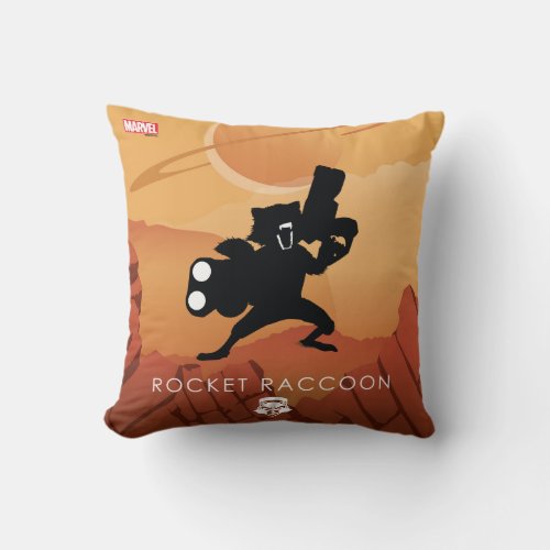 Rocket Raccoon Heroic Silhouette Throw Pillow